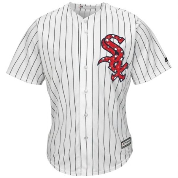 MLB White Sox White Stars and Stripes 4th of July Cool Base Men Jersey