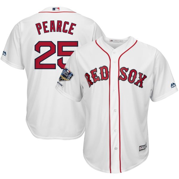 MLB Red Sox 25 Steve Pearce White 2018 World Series Cool Base Men Jersey