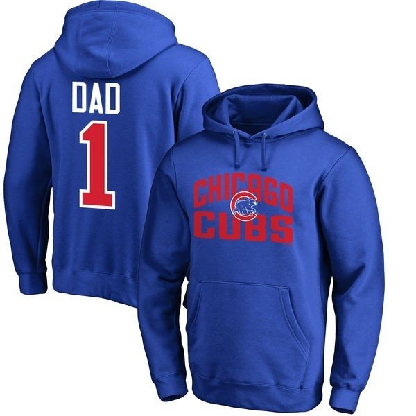 MLB Chicago Cubs Royal #1 Dad Pullover Hoodie