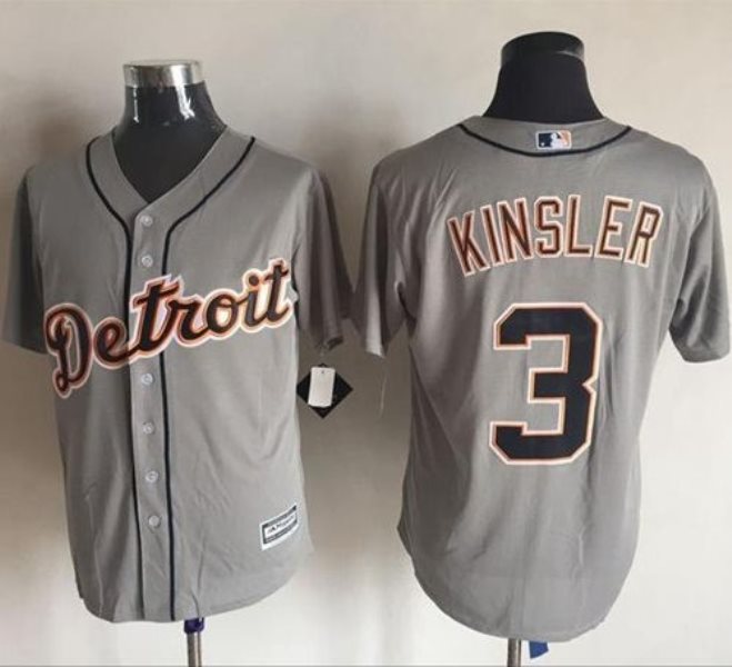 MLB Tigers 3 Ian Kinsler Grey New Cool Base Men Jersey