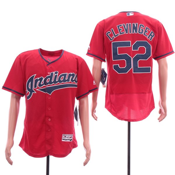 MLB Indians 52 Mike Clevinger Red Flexbase Men Jersey