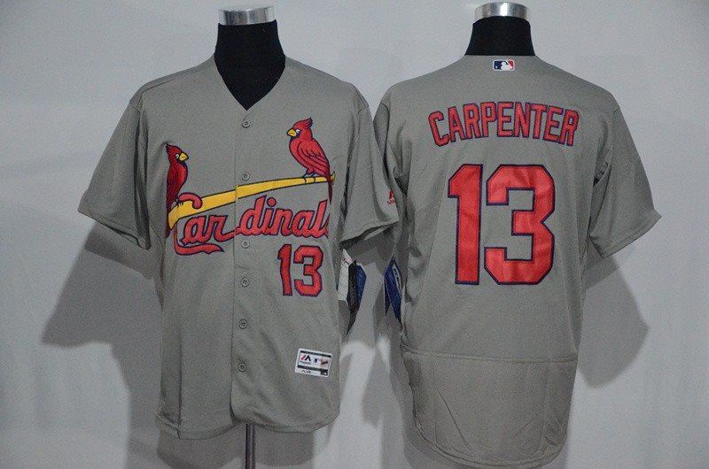 MLB Cardinals 13 Matt Carpenter Grey Flexbase Men Jersey