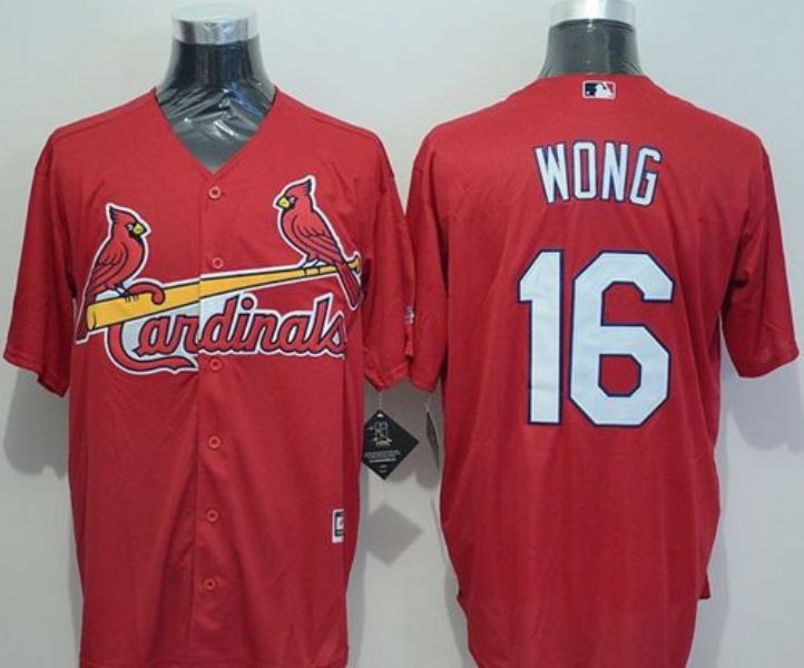 MLB Cardinals 16 Kolten Wong Red New Cool Base Men Jersey