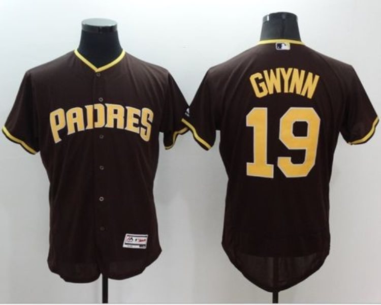 MLB Padres 19 Tony Gwynn Brown Flexbase Men Jersey