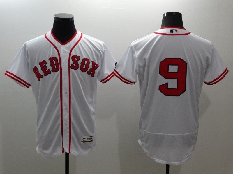 MLB Red Sox 9 Ted Williams White Flexbase Men Jersey