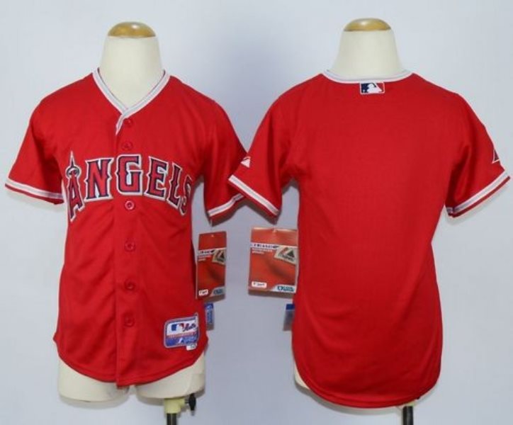 MLB Angels Blank Red Cool Base Youth Jersey