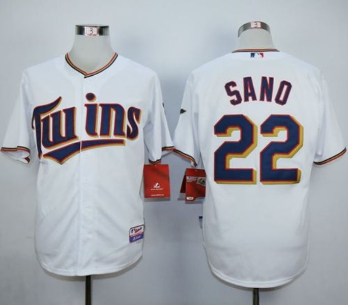 MLB Twins 22 Miguel Sano White Home Cool Base Men Jersey