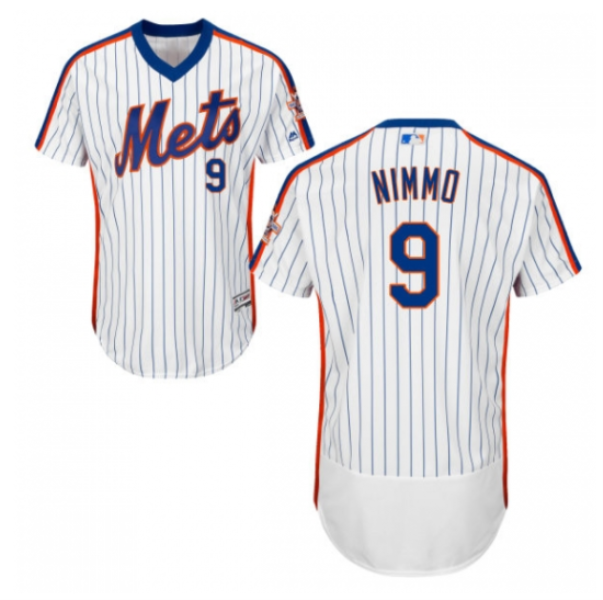MLB Mets 9 Brandon Nimmo Flex Base White Men Jersey