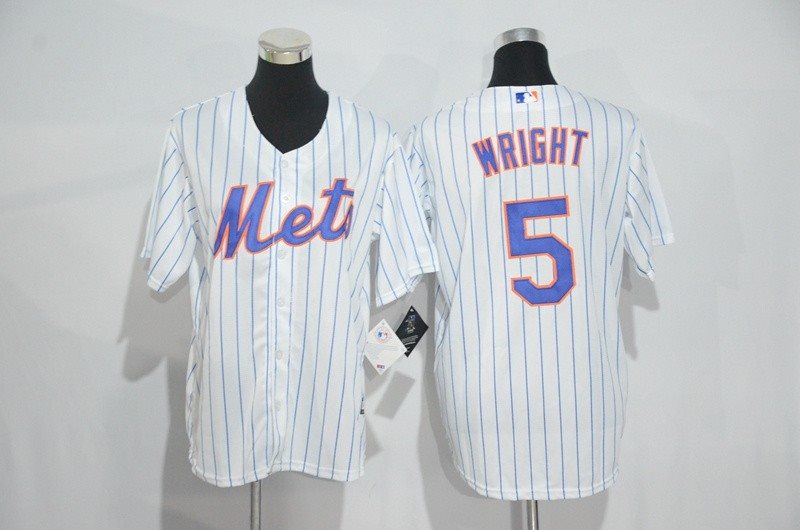 MLB Mets 5 David Wright White Cool Base Youth Jersey
