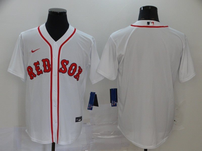 MLB Red Sox Blank White 2020 Nike Cool Base Men Jersey