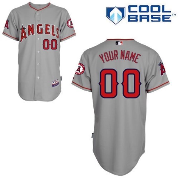 MLB Angels Grey Customized Men Cool Base Men Jersey