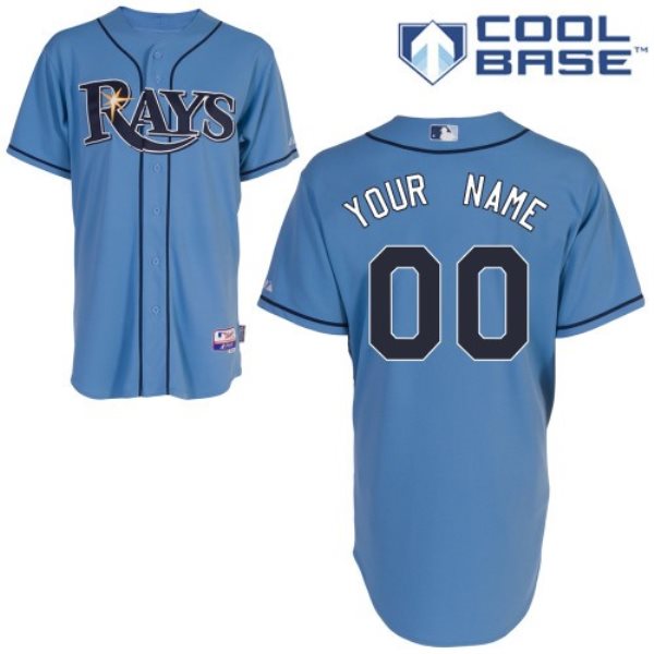 MLB Rays Light Blue Cool Base Customized Men Jersey