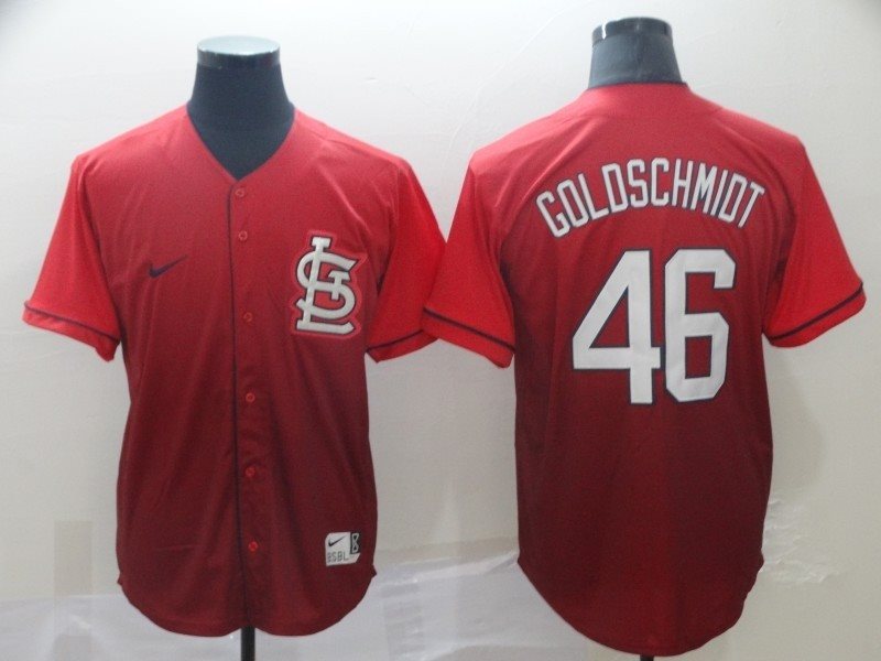 MLB Cardinals 46 Paul Goldschmidt Red Drift Fashion Men Jersey