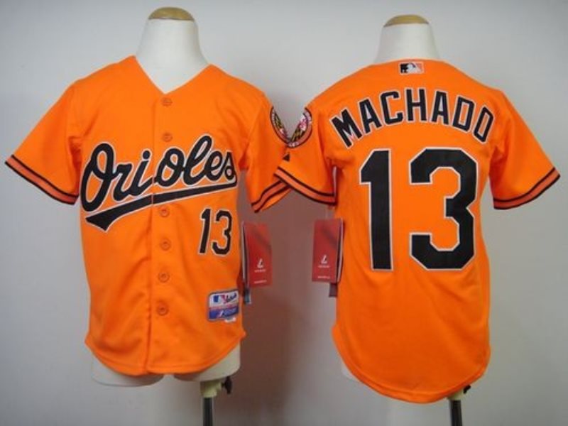 MLB Orioles 13 Manny Machado Orange Cool Youth Jersey