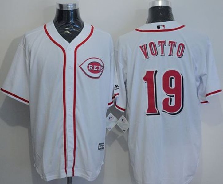 MLB Reds 19 Joey Votto White New Cool Base Men Jersey