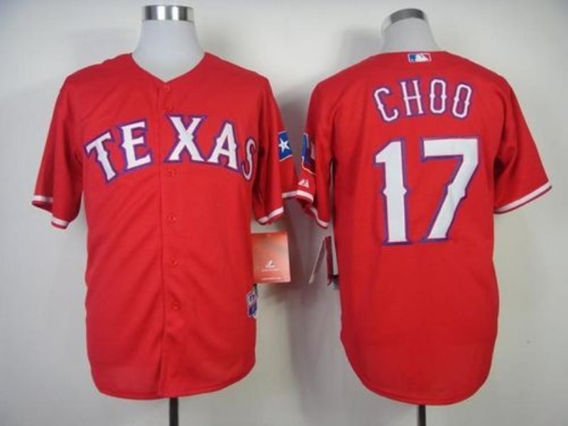 MLB Rangers 17 Shin Soo Choo Red Cool Base Men Jersey