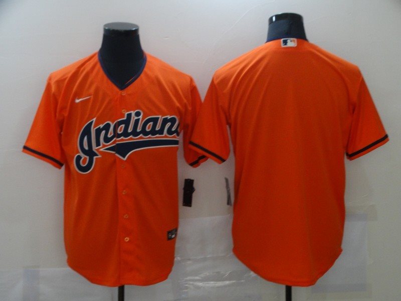 MLB Cleveland Indians Orange Blank Nike Cool Base Men Jersey