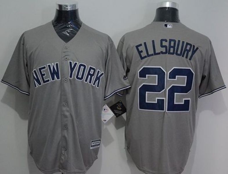 MLB Yankees 22 Jacoby Ellsbury Grey New Cool Base Men Jersey
