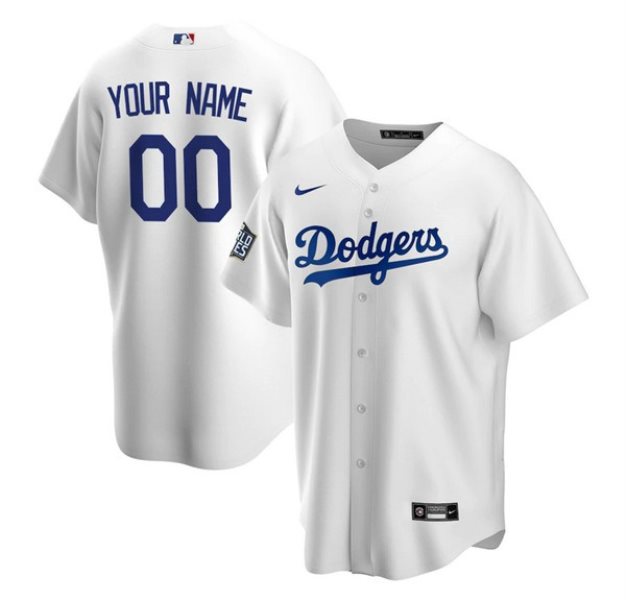 MLB Dodgers Customized White 2020 World Series Bound Cool Base Men Jersey
