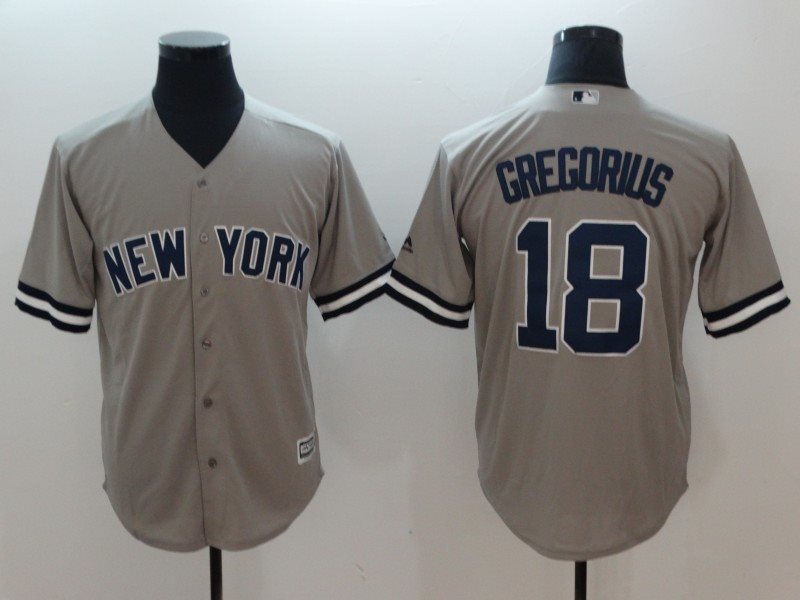 MLB Yankees 18 Didi Gregorius Gray Cool Base Men Jersey