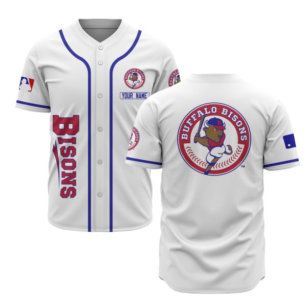MLB Buffalo Bisons White Baseball Customized Men Jersey
