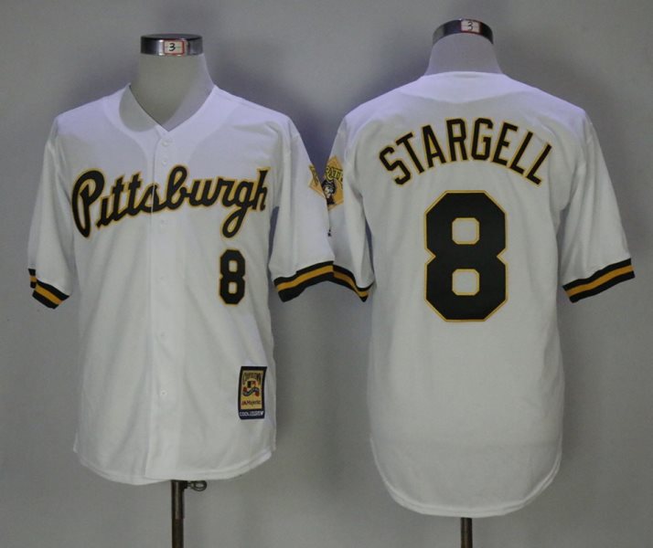 MLB Pirates 8 Willie Stargell White Cooperstown Collection Men Jersey