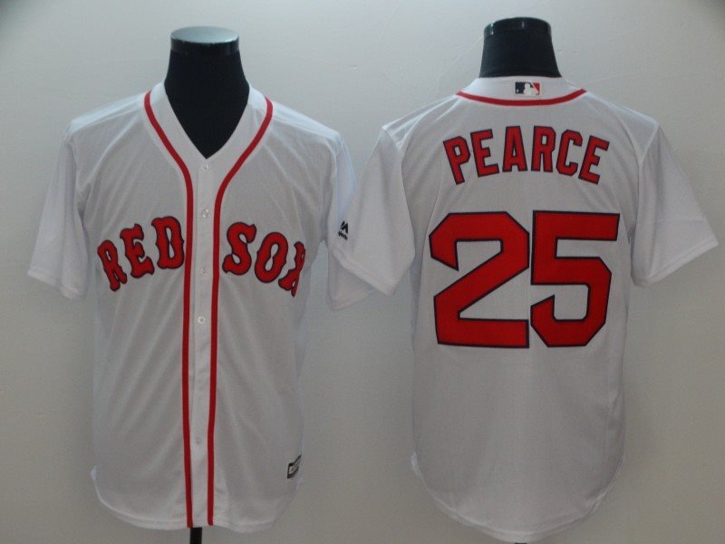 MLB Red Sox 25 Steve Pearce White Cool Base Men Jersey