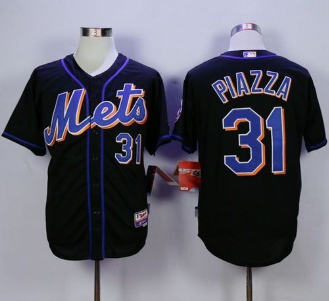 MLB Mets 31 Mike Piazza Black Cool Base Men Jersey