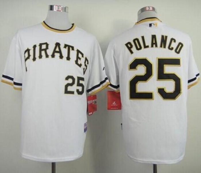 MLB Pirates 25 Gregory Polanco White Alternate 2 Cool Base Men Jersey