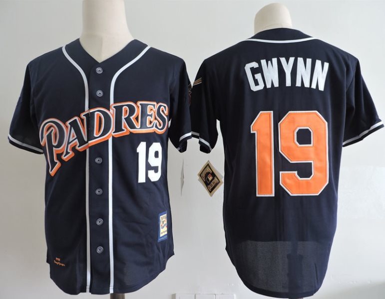 Padres 19 Tony Gwynn Navy 1998 Cooperstown Collection Men Jersey