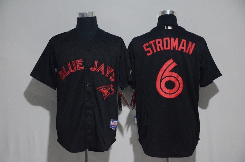 MLB Blue Jays 6 Marcus Stroman Black Cool Base Men Jersey