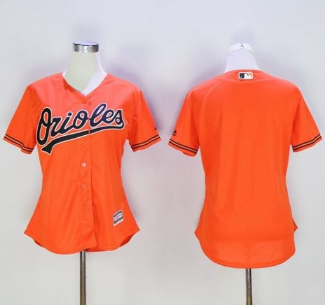 MLB Orioles Blank Orange Alternate Women Jersey