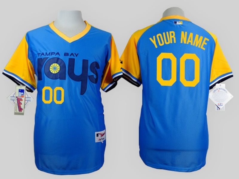 MLB Rays Blue 1988 Turn Back The Clock Throwback Customized Men Jersey