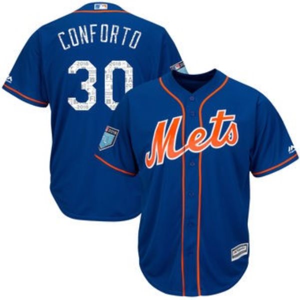 MLB Mets Michael Conforto Royal 2018 Spring Training Cool Base Men Jersey