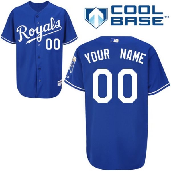MLB Royals Blue Cool Base Customized Men Jersey