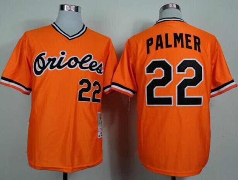 MLB Orioles 22 Jim Palmer Orange 1982 Mitchell and Ness Throwback Men Jersey