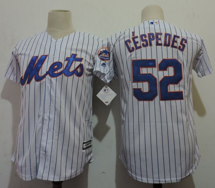 MLB Mets 52 Yoenis Cespedes White New Cool Base Youth Jersey