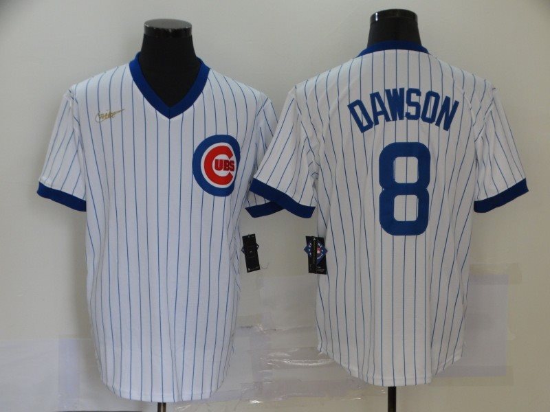MLB Cubs 8 Andre Dawson White 2020 Nike Cool Base Men Jersey