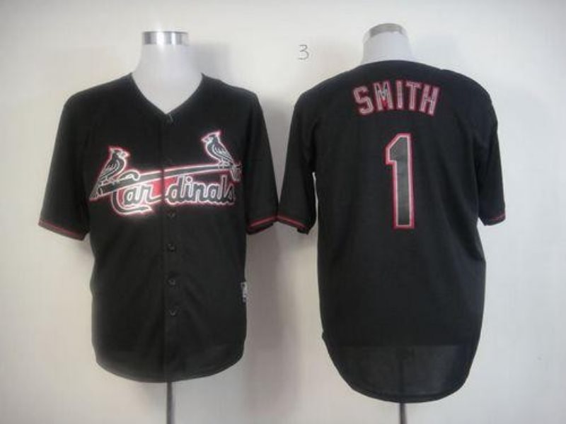 MLB Cardinals 1 Ozzie Smith Black Fashion Men Jersey