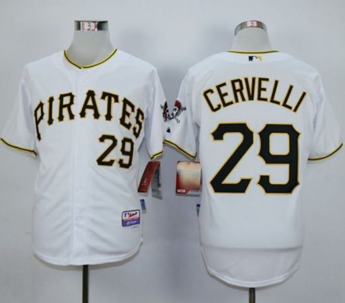 MLB Pirates 29 Francisco Cervelli White Cool Base Youth Jersey