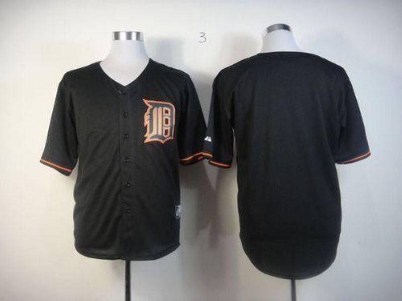 MLB Tigers Blank Black Fashion Men Jersey