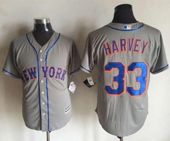 MLB Mets 33 Matt Harvey New Grey Cool Base Men Jersey