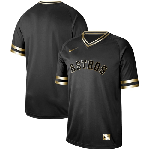 Nike Astros Blank Black Gold Authentic Stitched MLB Jersey