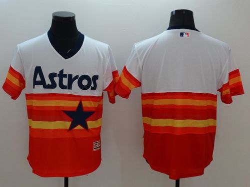 Astros Blank White/Orange Flexbase Authentic Collection Cooperstown Stitched MLB Jersey