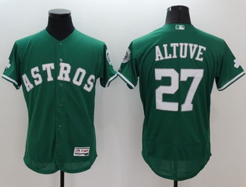 Astros #27 Jose Altuve Green Celtic Flexbase Authentic Collection Stitched MLB Jersey