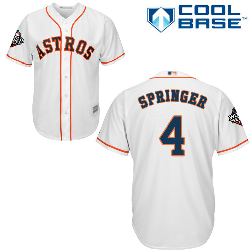 Astros #4 George Springer White New Cool Base 2019 World Series Bound Stitched MLB Jersey