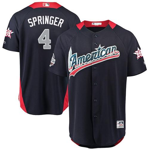 Astros #4 George Springer Navy Blue 2018 All-Star American League Stitched MLB Jersey