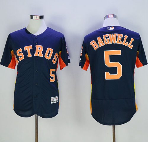 Astros #5 Jeff Bagwell Navy Blue Flexbase Authentic Collection Stitched MLB Jersey