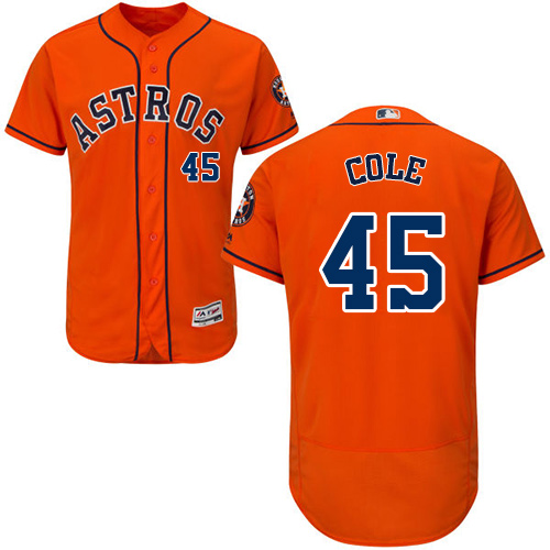 Astros #45 Gerrit Cole Orange Flexbase Authentic Collection Stitched MLB Jersey