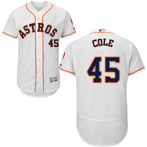 Astros #45 Gerrit Cole White Flexbase Authentic Collection Stitched MLB Jersey